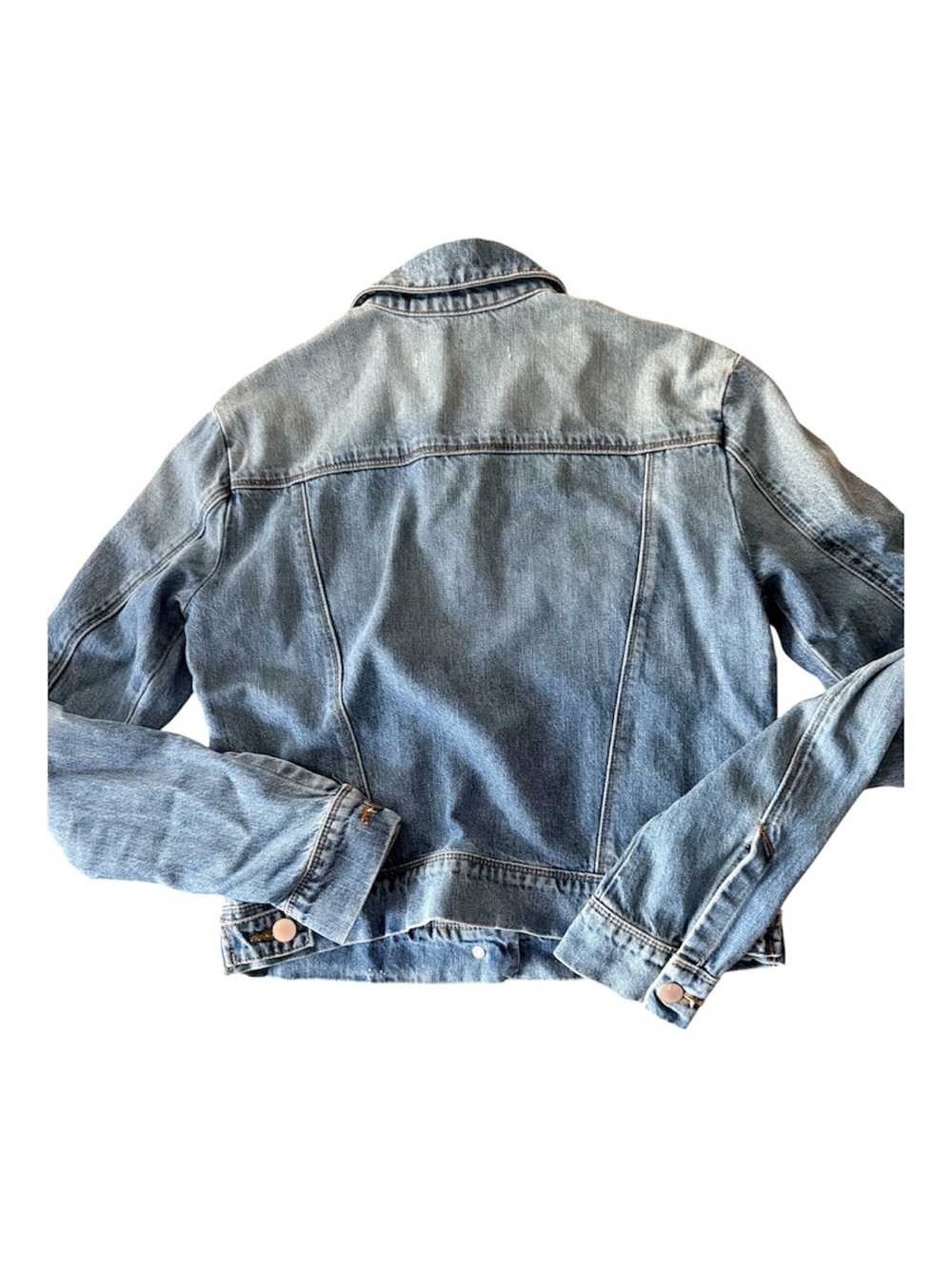 J Brand Harlow Denim Jacket Hydra Wash Blue Stretch Trucker Utility Size S - Picture 3 of 9